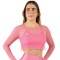 Crop Top Rete Rosa Confetto