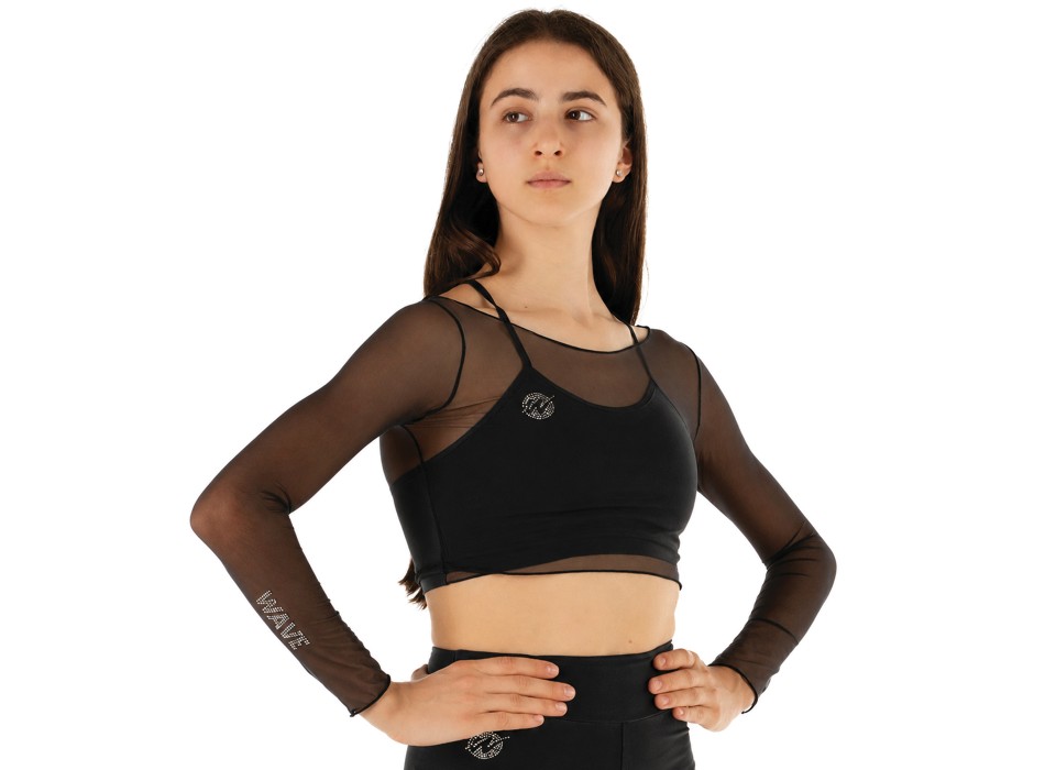 Crop Top Rete Nero