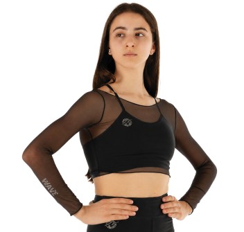 Crop Top Rete Nero