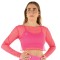 Crop Top Rete Fucsia Fluo