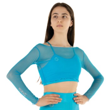Crop Top Rete Turchese