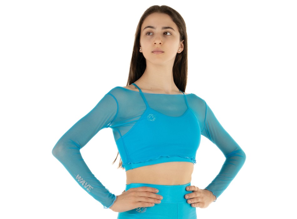 Crop Top Rete Turchese