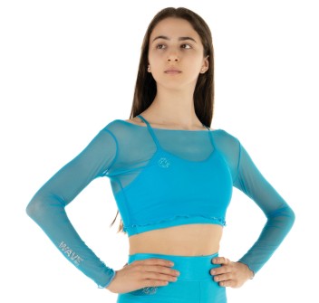 Crop Top Rete Turchese