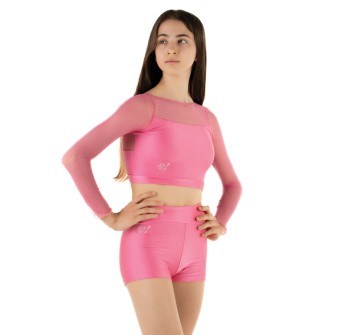 Crop Top Rosa Confetto Bambina