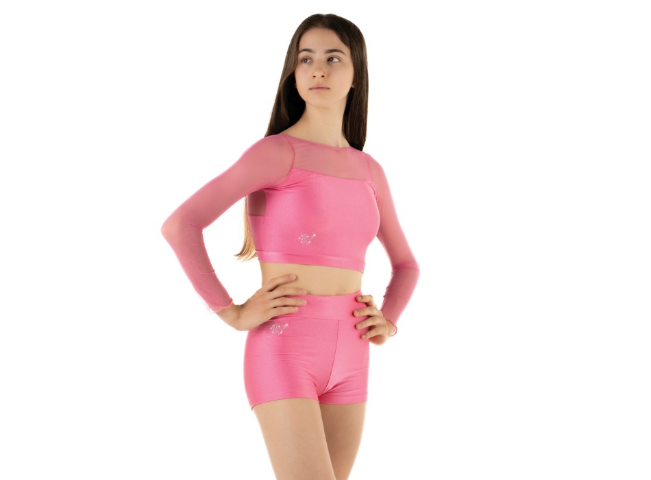 Crop Top Rosa Confetto Bambina